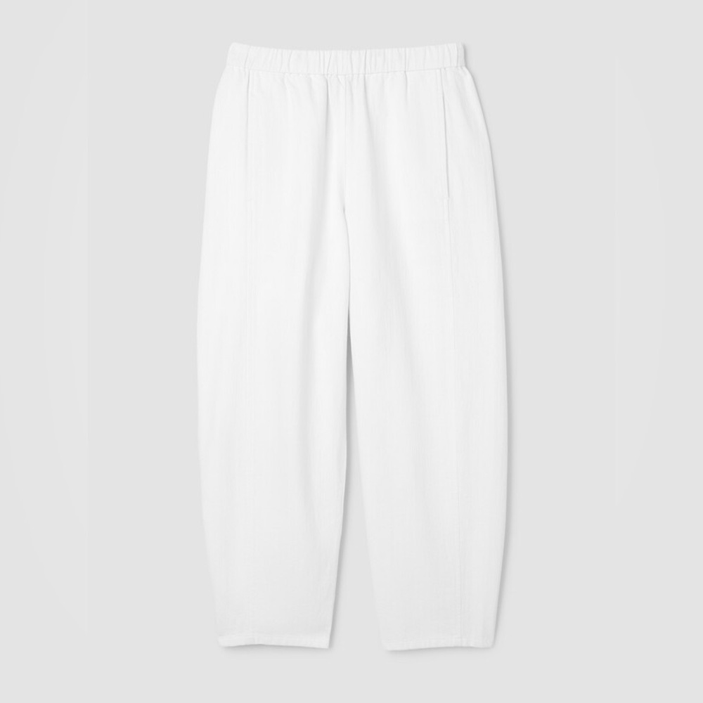 NWT Eileen Fisher Slubby Organic Cotton Linen Lantern Pant in White - Picture 6 of 12